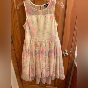 Lilt size 16.5 Yellow and Pink Sparkly Floral Sleeveless Sundress Scoop Neck